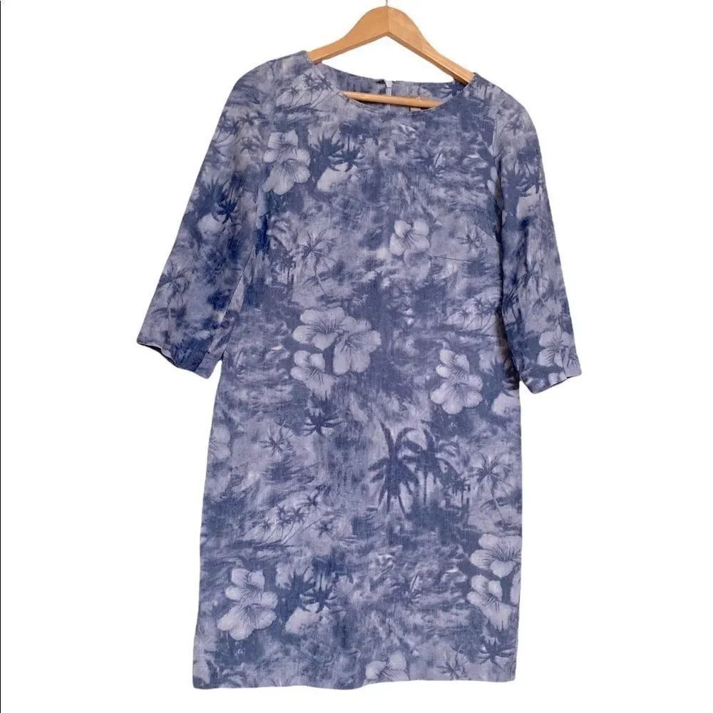 J. Jill Hawaiian Denim Dress Size 4 Petite